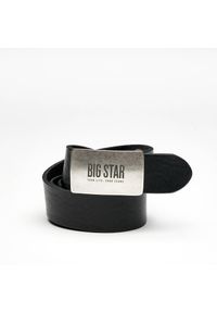 Big Star Accessories - Czarny Pasek Męski Big Star Ozdobna Klamra. Kolor: czarny. Materiał: skóra. Styl: elegancki #1