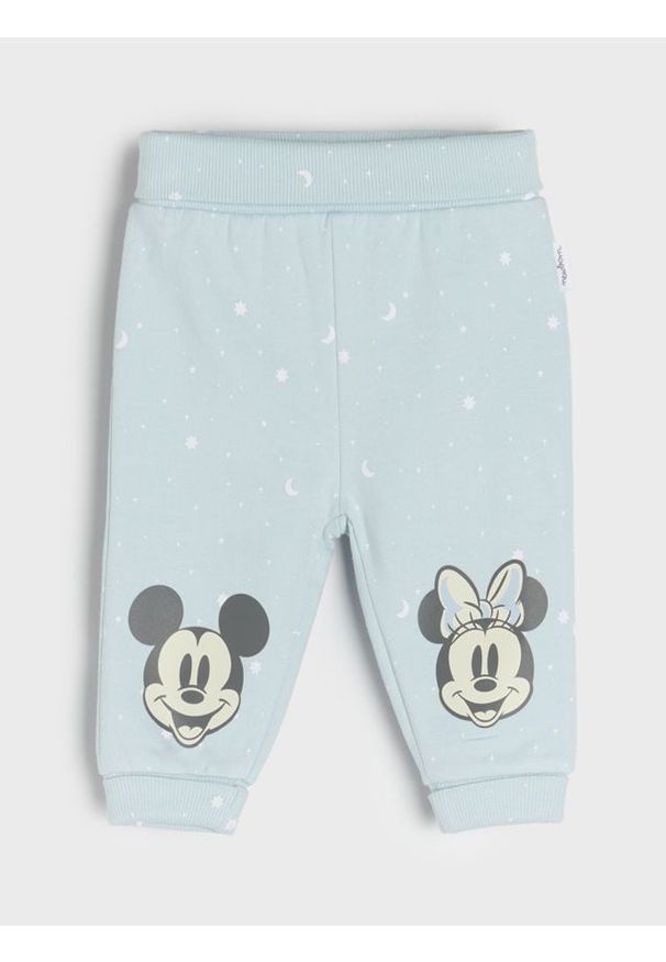 Sinsay - Spodnie dresowe Mickey Mouse - niebieski. Kolor: niebieski. Materiał: dresówka. Długość: długie. Wzór: motyw z bajki
