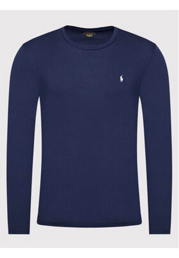Polo Ralph Lauren Longsleeve Sle 714844759002 Granatowy Regular Fit. Typ kołnierza: polo. Kolor: niebieski. Materiał: bawełna. Długość rękawa: długi rękaw