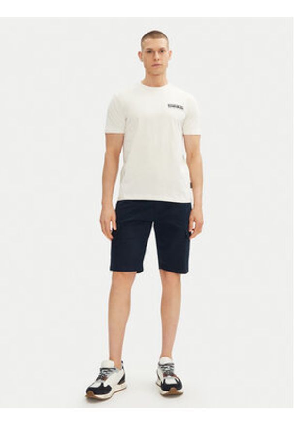 Napapijri T-Shirt S-Vignoni Back SS NP0A4ILXN1A1 Biały Regular Fit. Kolor: biały. Materiał: bawełna