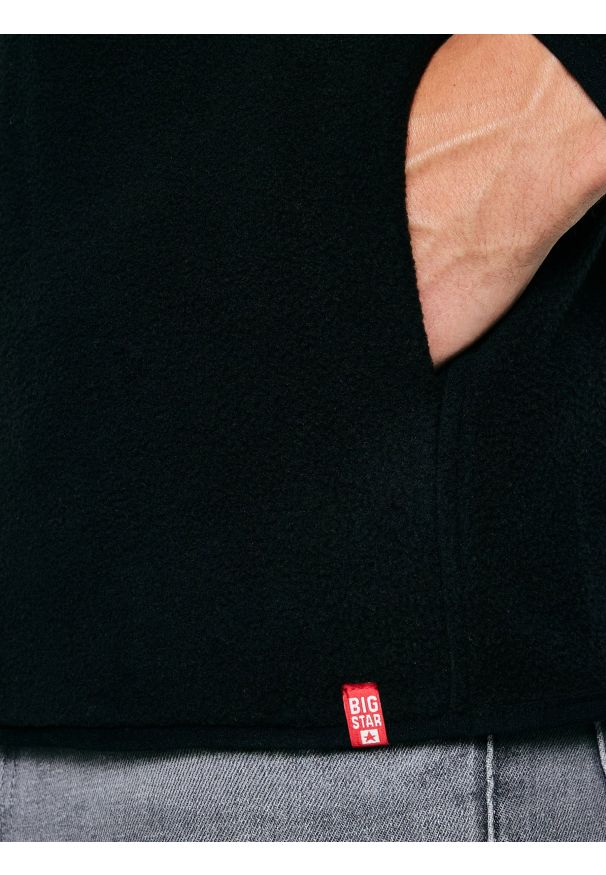 Big-Star - Bluza męska polarowa rozpinana czarna Malkom 906. Kolor: czarny. Materiał: polar. Sezon: jesień, lato, zima, wiosna