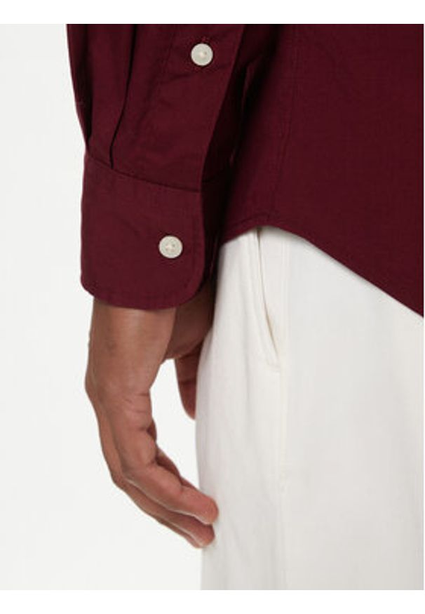 TOMMY HILFIGER - Tommy Hilfiger Koszula MW0MW37550 Bordowy Regular Fit. Kolor: czerwony. Materiał: bawełna