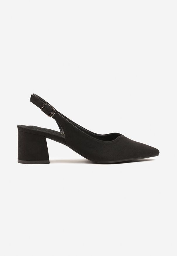 Renee - Czarne Sandały Vices na Słupku Slingback ze Skórzaną Wkładką Ciaravien. Okazja: na co dzień. Zapięcie: sprzączka. Kolor: czarny. Materiał: skóra. Obcas: na słupku. Styl: casual, elegancki, klasyczny