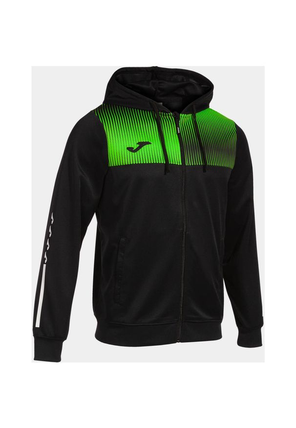 Bluza męska Joma Eco Supernova rozpinana czarny/zielony L. Typ kołnierza: kaptur. Kolor: wielokolorowy, niebieski, szary, czarny. Materiał: poliester. Sport: piłka nożna