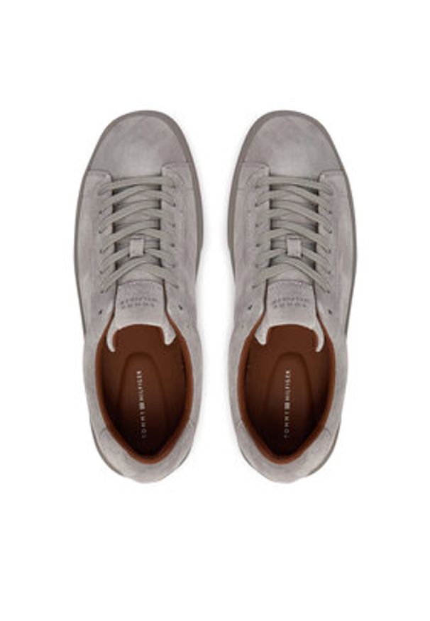 TOMMY HILFIGER - Tommy Hilfiger Sneakersy Park Premium Suede FM0FM05829 Szary. Kolor: szary. Materiał: zamsz, skóra