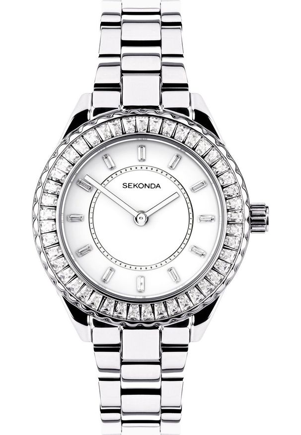 Zegarek Sekonda Zegarek damski Sekonda 40670 CYRKONIE srebrny. Kolor: srebrny