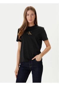 Calvin Klein Jeans T-Shirt Classic Foil LV047E804G Czarny Regular Fit. Kolor: czarny. Materiał: bawełna #1