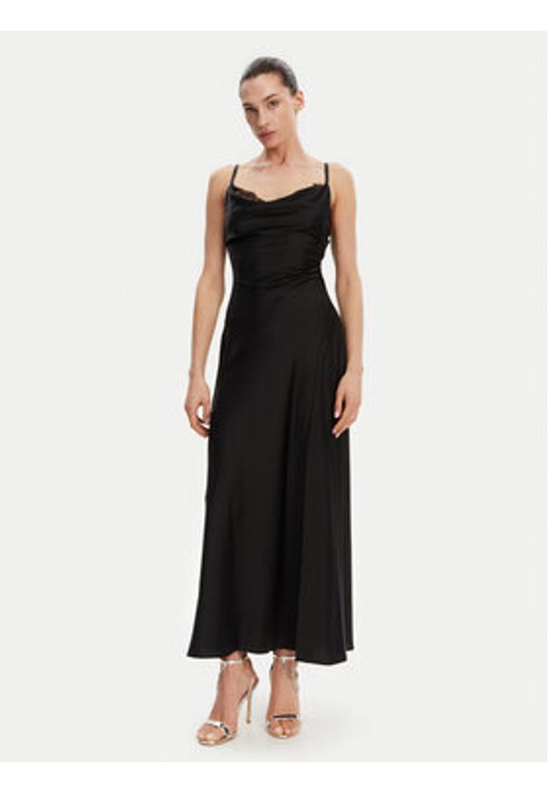 Guess Sukienka wieczorowa W5GT10 WF1T2 Czarny Slim Fit. Kolor: czarny. Materiał: syntetyk. Styl: wizytowy