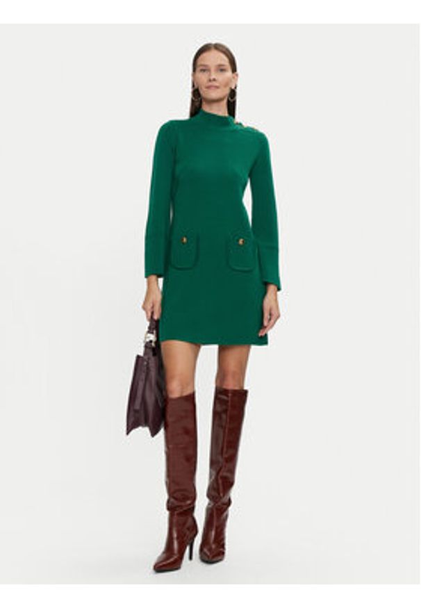 Luisa Spagnoli Sukienka dzianinowa Melodiosa 58421 Zielony Regular Fit. Kolor: zielony. Materiał: wełna