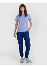 4f - 4F T-shirt regular gładki damski - granatowy XS. Okazja: na co dzień. Kolor: niebieski. Materiał: bawełna, jersey. Długość rękawa: krótki rękaw. Długość: krótkie. Wzór: gładki. Sezon: lato. Styl: klasyczny, casual, sportowy #2