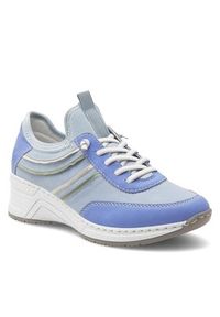 Rieker Sneakersy N4381-10 Błękitny. Kolor: niebieski. Materiał: skóra