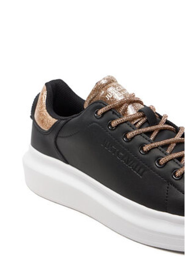 Just Cavalli Sneakersy 77RA3SB1 Czarny. Kolor: czarny. Materiał: skóra