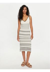 Vero Moda Sukienka dzianinowa Minou 10309931 Beżowy Slim Fit. Kolor: beżowy. Materiał: bawełna