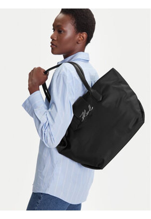 Karl Lagerfeld - KARL LAGERFELD Torebka A3W30029 Czarny. Kolor: czarny. Materiał: skórzane