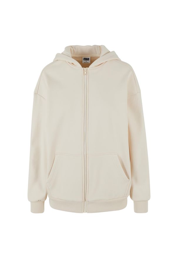 Damska bluza z kapturem zapinana na zamek Urban Classics Cozy. Typ kołnierza: kaptur. Kolor: biały