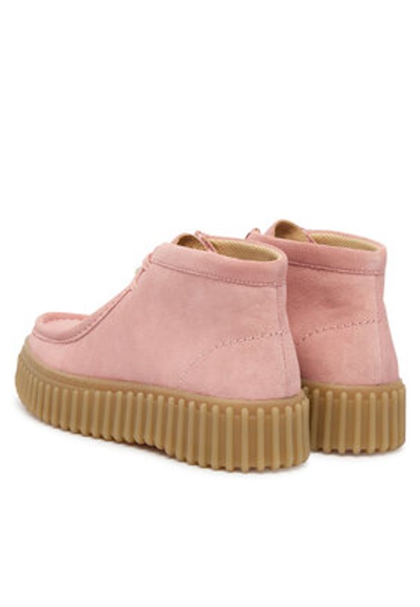 Clarks Trzewiki Torhill Moss 26184636 Różowy. Kolor: różowy. Materiał: zamsz, skóra