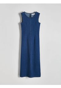 Reserved - Jeansowa sukienka maxi - granatowy. Kolor: niebieski. Materiał: jeans. Typ sukienki: proste. Długość: maxi #1