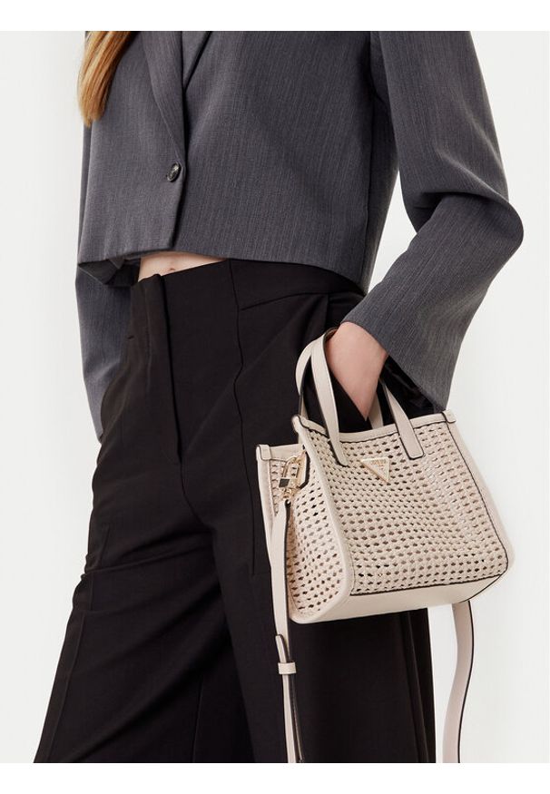 Guess Torebka Brigitta Mini HWWZ72 06770 Écru. Kolor: kremowy. Materiał: skórzane