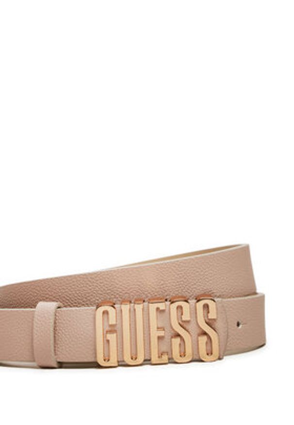 Guess Pasek Damski Meridian (BG) Belts BW9114 P4225 Beżowy. Kolor: beżowy. Materiał: skóra