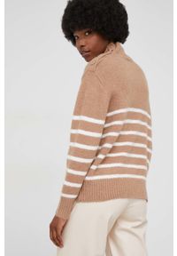 Answear Lab Sweter z wełną damski kolor brązowy z półgolfem. Kolor: brązowy. Materiał: wełna. Długość rękawa: długi rękaw. Długość: krótkie. Styl: wakacyjny #2