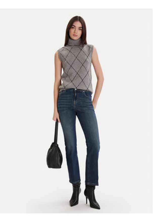 ViCOLO Golf 77069F Szary Regular Fit. Typ kołnierza: golf. Kolor: szary. Materiał: wełna