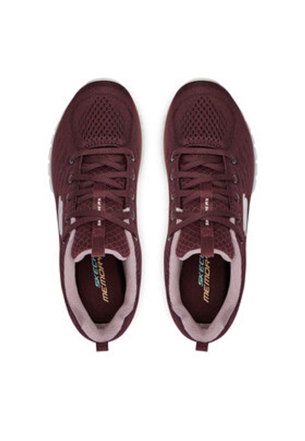 skechers - Skechers Sneakersy Get Connected 12615/WINE Bordowy. Kolor: czerwony. Materiał: materiał