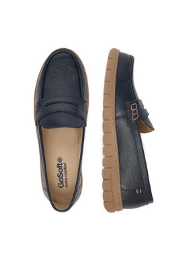 Go Soft Mokasyny CEO-WI23-GHANA-15 Granatowy. Kolor: niebieski. Materiał: skóra