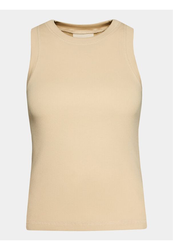 outhorn - Outhorn Top OTHAW23TSLEF029 Żółty Regular Fit. Kolor: żółty. Materiał: bawełna