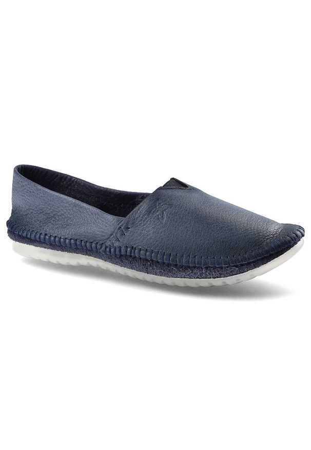 Granatowe Baleriny Maciejka Modne Damskie Obuwie. Okazja: na co dzień. Kolor: niebieski. Materiał: jeans, skóra. Szerokość cholewki: normalna. Styl: casual