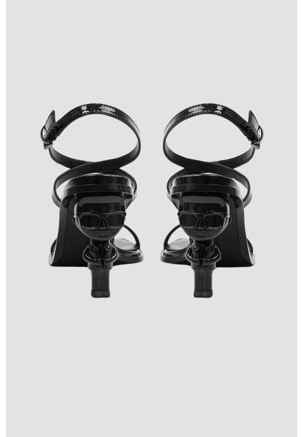 Karl Lagerfeld - KARL LAGERFELD Czarne damskie sandały KARL NFT HEEL. Kolor: czarny. Obcas: na obcasie. Wysokość obcasa: średni