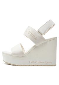 Calvin Klein Jeans Sandały Wedge Sandal Webbing In Mr YW0YW01360 Biały. Kolor: biały. Materiał: materiał #5