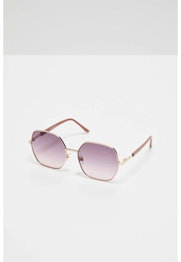 MOODO - Okulary przeciwsłoneczne z metalowymi oprawkami różowe. Kolor: różowy. Materiał: akryl