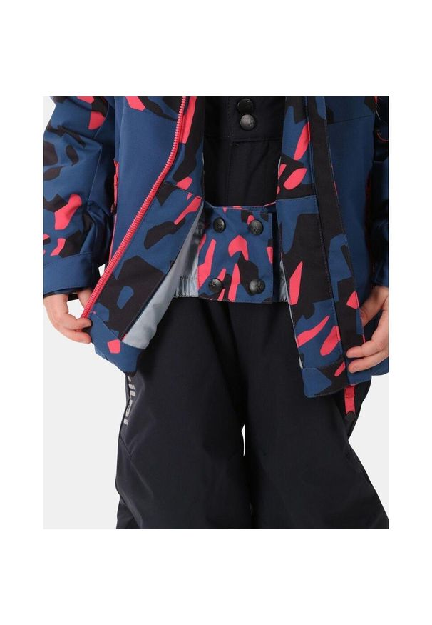 Dziewczęca kurtka narciarska Kilpi Samara. Kolor: niebieski. Wzór: kolorowy. Sezon: zima. Sport: narciarstwo