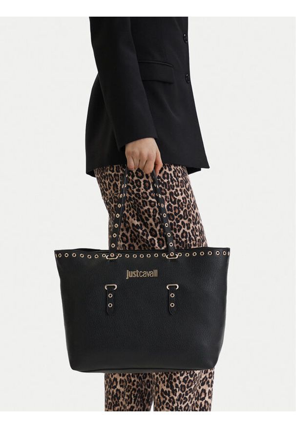 Just Cavalli Torebka 80RA4BU1 ZSB81 Czarny. Kolor: czarny. Materiał: skórzane