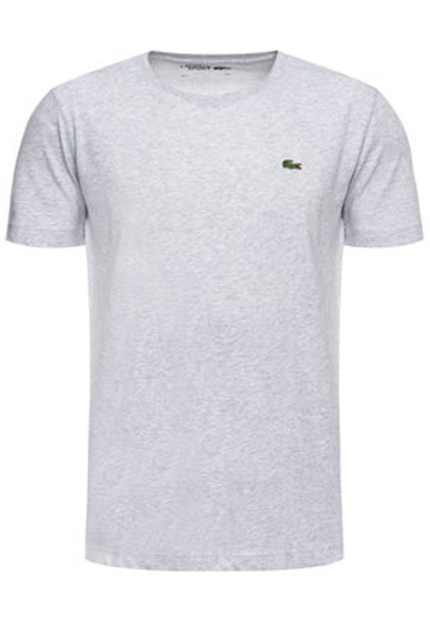 Lacoste T-Shirt TH7618 Szary Regular Fit. Kolor: szary. Materiał: bawełna, syntetyk