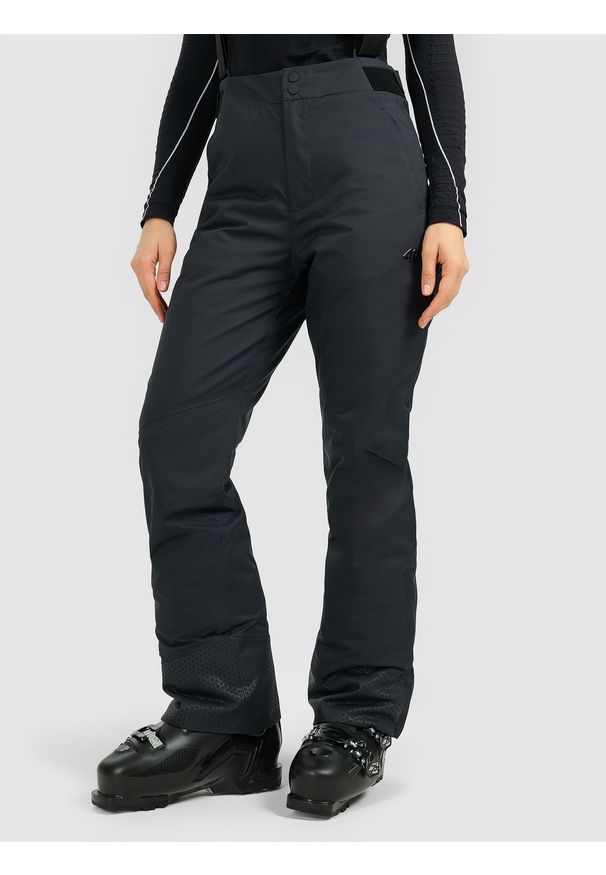 4f - 4F Spodnie narciarskie z szelkami membrana Dermizax 20000 damskie - czarne S. Kolor: czarny. Materiał: materiał. Technologia: Dermizax. Sezon: zima. Sport: narciarstwo