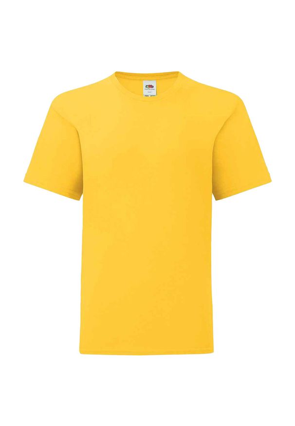 FRUIT OF THE LOOM - Kultowa Koszulka Dziecięca / Dziecięca. Kolor: pomarańczowy, wielokolorowy, żółty. Sport: turystyka piesza