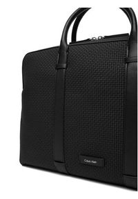 Calvin Klein Torba na laptopa Embossed Woven Commuter LV04D3207G Czarny. Kolor: czarny. Materiał: skóra #2