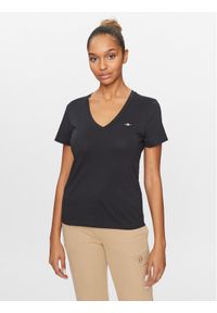 GANT - Gant T-Shirt Shield 4200750 Czarny Regular Fit. Kolor: czarny. Materiał: bawełna