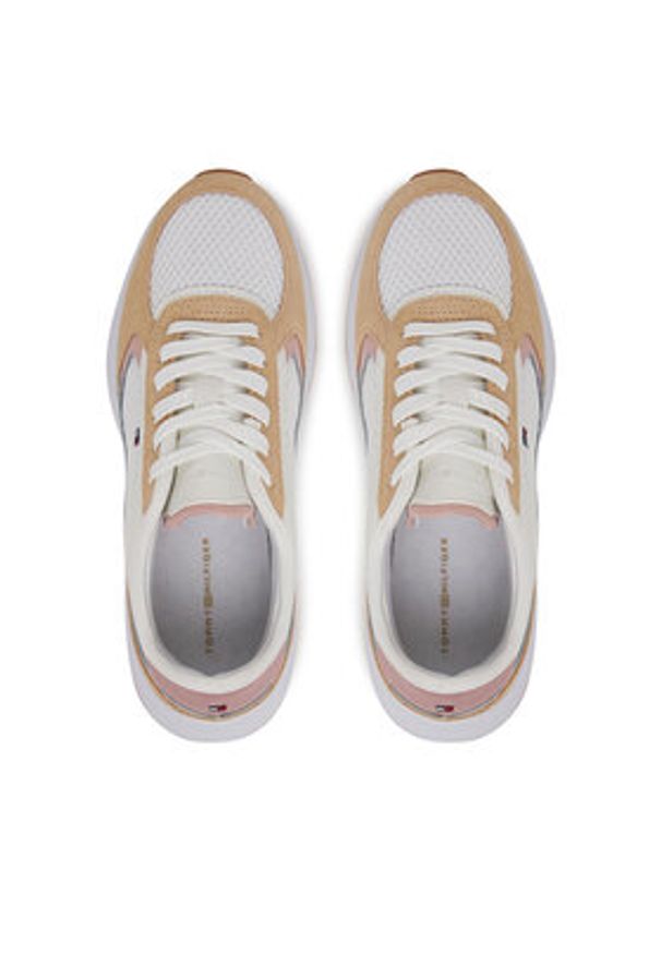 TOMMY HILFIGER - Tommy Hilfiger Sneakersy Sporty Runner FW0FW08644 Biały. Kolor: biały. Materiał: materiał