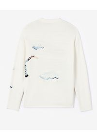 Kenzo - KENZO - Beżowy sweter z tygrysem. Kolor: beżowy. Materiał: materiał. Wzór: haft, kolorowy #5