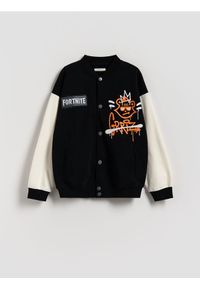Reserved - Bluza z nadrukiem Fortnite - czarny. Kolor: czarny. Materiał: bawełna, dzianina. Wzór: nadruk