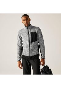 Regatta - Bluza męska rozsuwana Baslinn. Kolor: biały. Materiał: polar, materiał, dzianina. Wzór: melanż. Sport: turystyka piesza #2