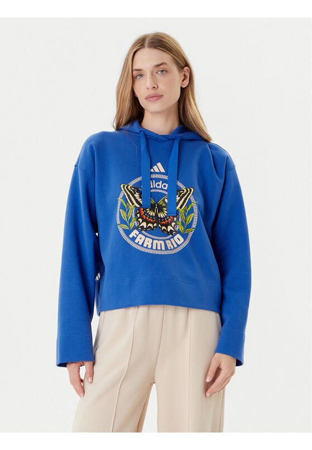 Adidas - adidas Bluza Farm JL8608 Niebieski Loose Fit. Kolor: niebieski. Materiał: bawełna