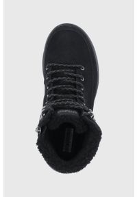 skechers - Skechers Śniegowce zamszowe kolor czarny. Nosek buta: okrągły. Zapięcie: sznurówki. Kolor: czarny. Materiał: zamsz #5