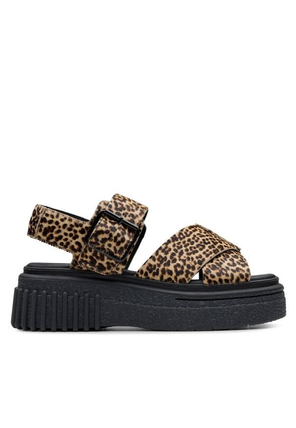 Clarks Sandały Evamar Wish 26182050 Brązowy. Kolor: brązowy. Materiał: zamsz, skóra
