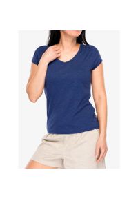 ROYAL ROBBINS - Koszulka bawełniana damska Royal Robbins Featherweight Slub Tee. Kolor: niebieski. Materiał: bawełna