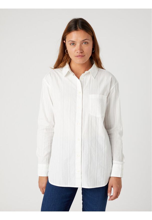Wrangler Koszula W5Z5LIW02 112332542 Biały Regular Fit. Kolor: biały. Materiał: bawełna