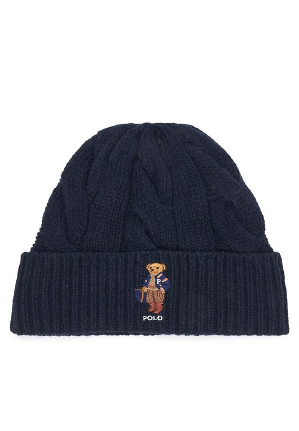 Polo Ralph Lauren Czapka 455P18118001 Granatowy. Kolor: niebieski. Materiał: wełna