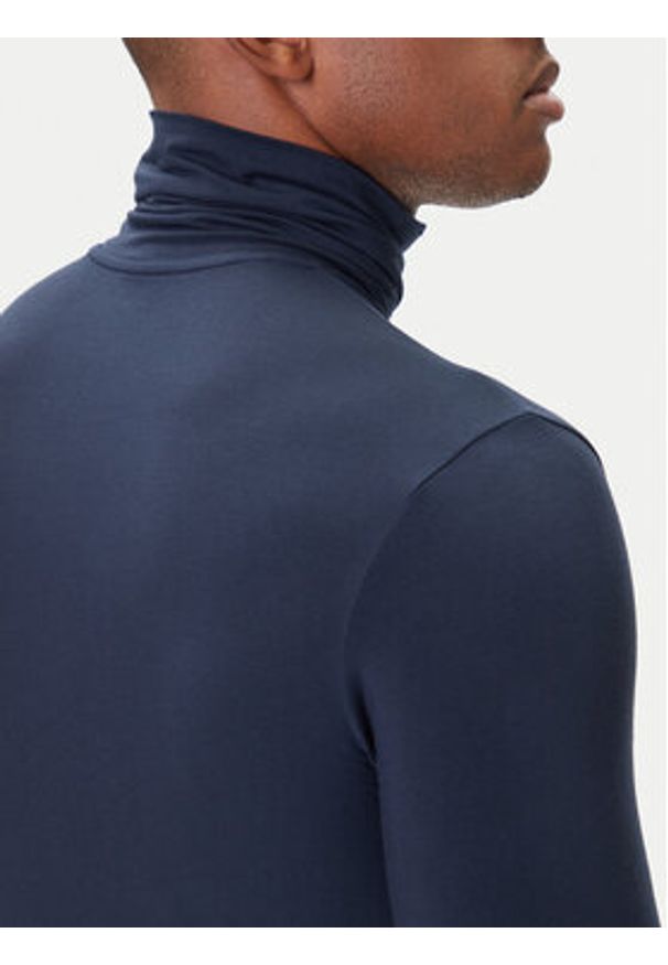 Emporio Armani Underwear Golf EM000388 AF14988 UB102 Granatowy Slim Fit. Typ kołnierza: golf. Kolor: niebieski